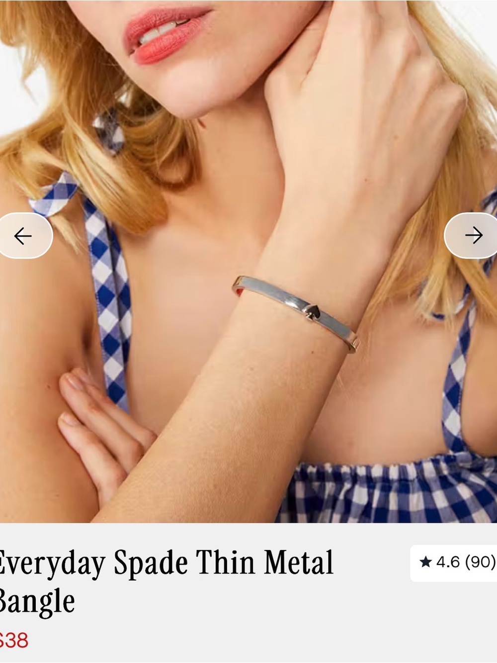 kate spade gold plated hinged bangle bracelet - Picture 2 of 7